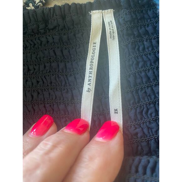 Anthropologie Puff Sleeve Smocked Mini Dress With Tiger Graphics Square Neck 2XL - Picture 8 of 8